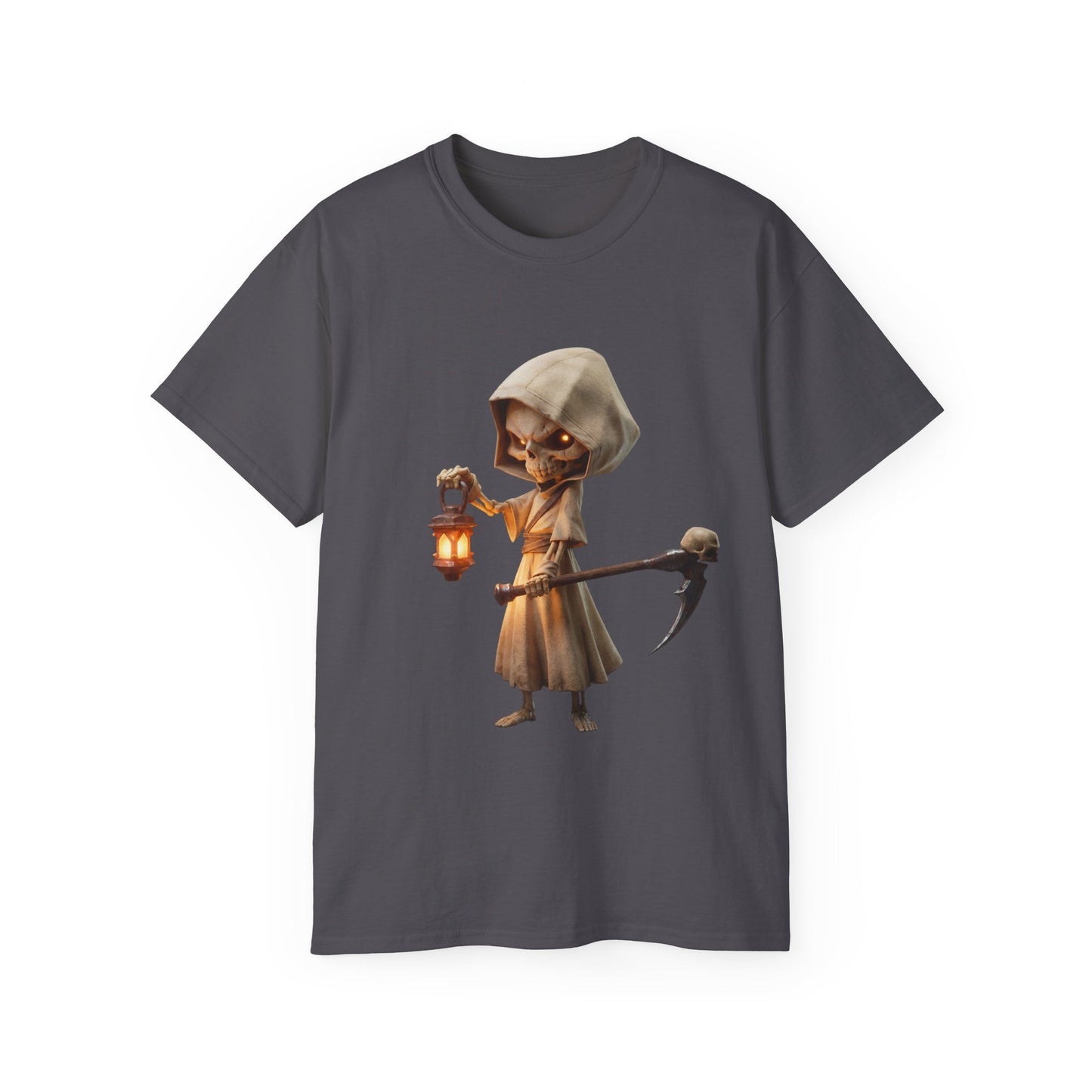 Lantern Bearer Unisex Ultra Cotton Tee – Hooded Sentinel with Scythe