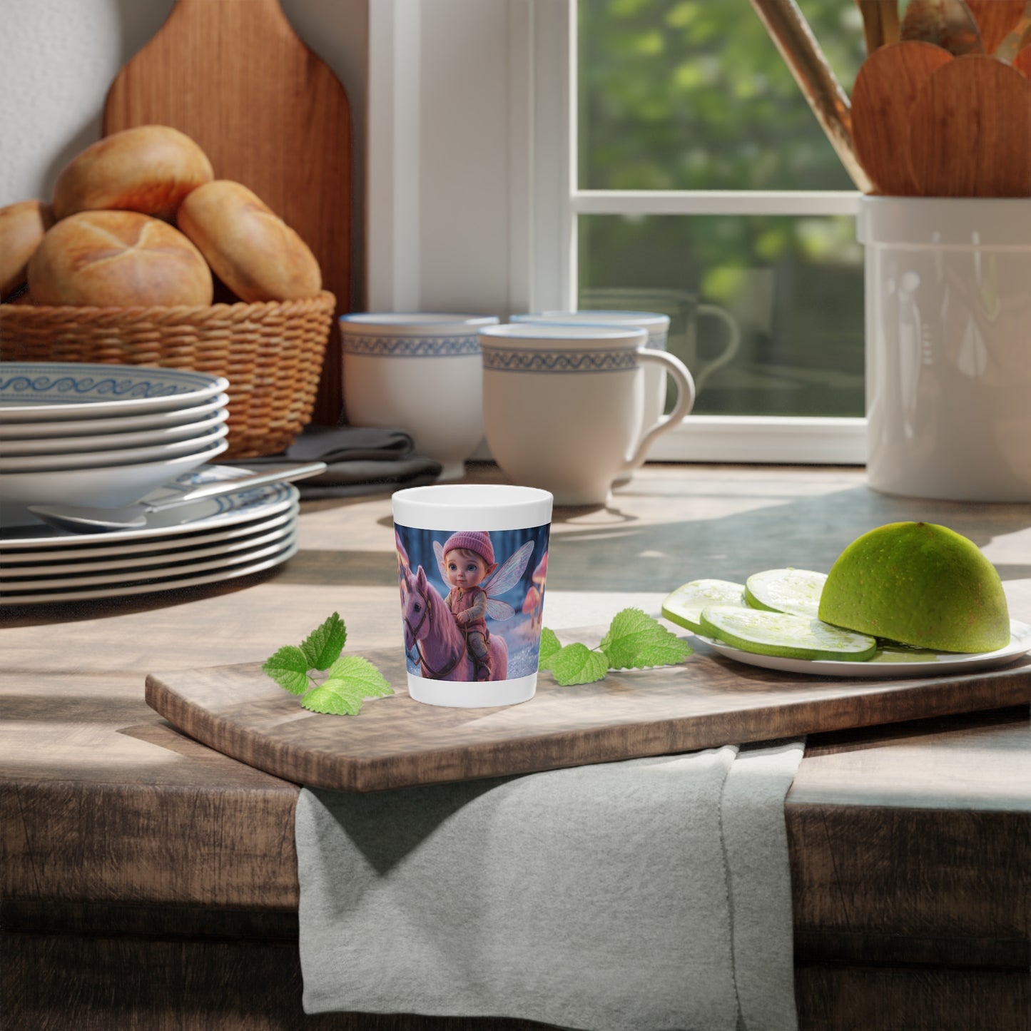 Pink Unicorn Forest Shot Glass – Tiny Knight on a Snowy Ride