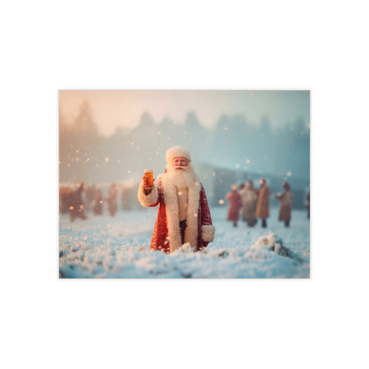 Santa in Snowy Field Ceramic Photo Tile – Toasting the Winter Solstice