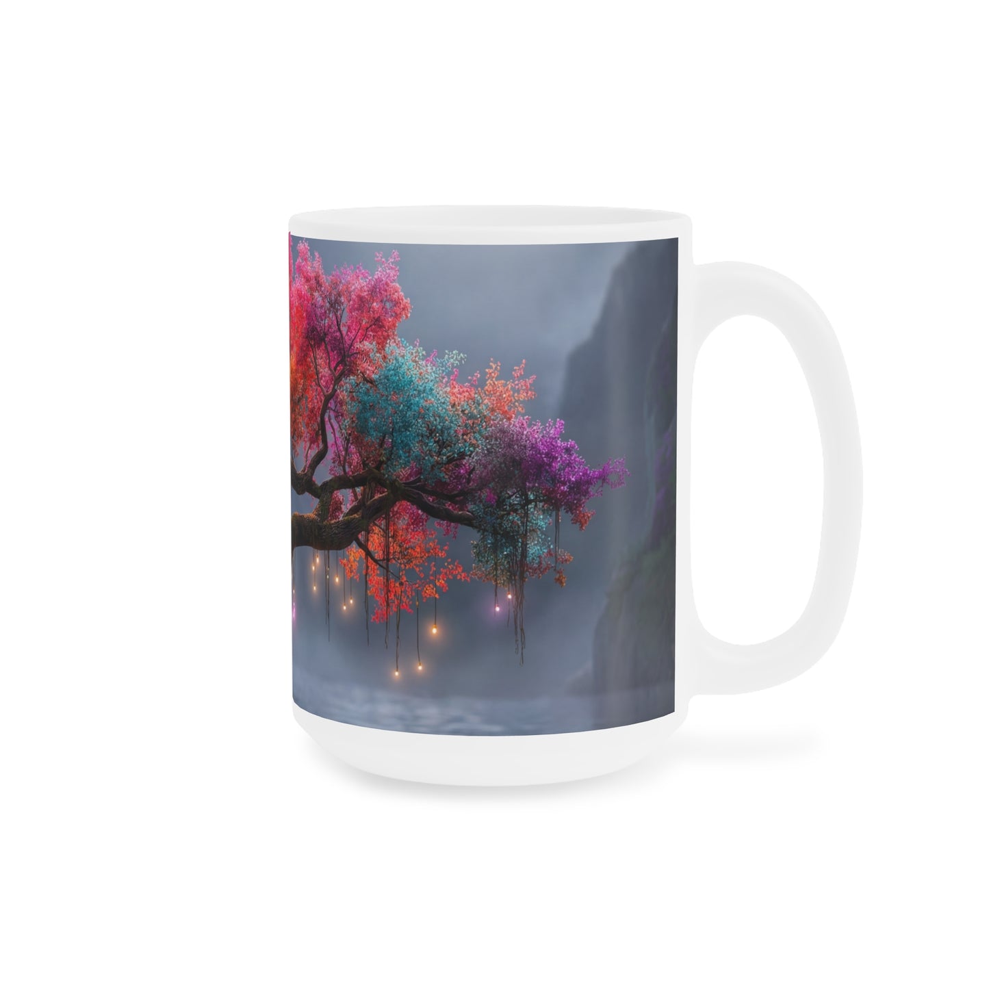 Chromatic Dream Tree Ceramic Mugs (11oz\15oz\20oz) – Moonlit Spectrum Sentinel