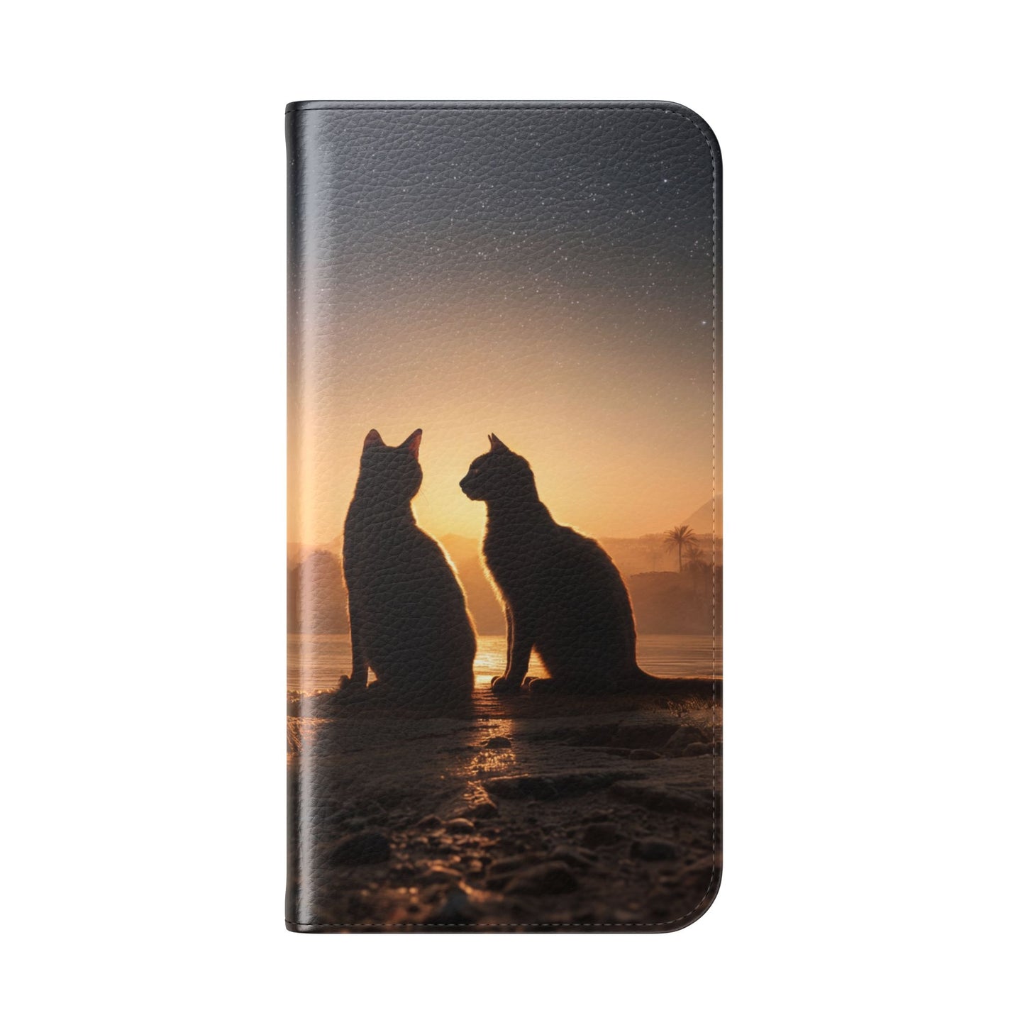 Pharaoh Cats Flip Cases – Starry Nile Guardians on the Bank