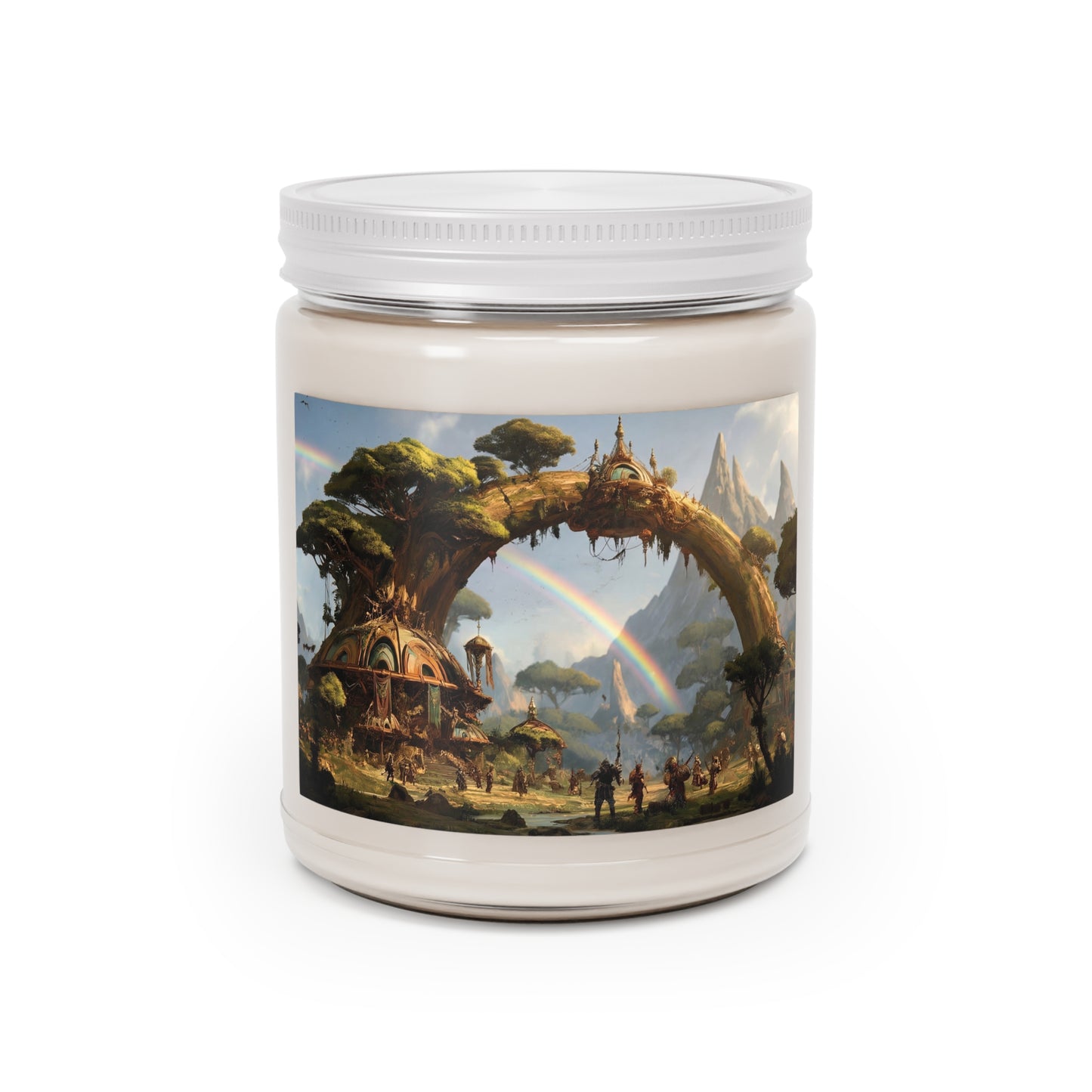 Arcane Grove Scented Soy Candles with White Lid, 9oz – Where Magic Grows in Sunlit Canopies