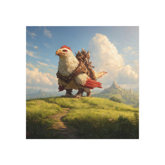 Skybound Eagle Riders Square Magnet – Dawn’s Path Over Rolling Hills