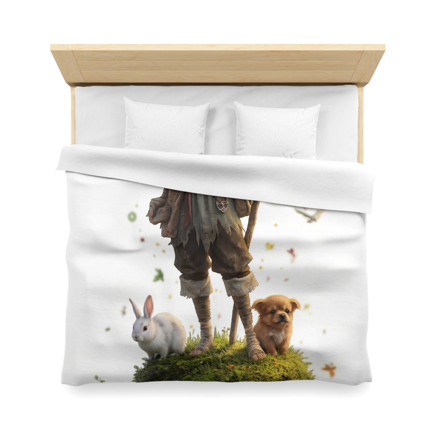 Forest Sentinel Microfiber Duvet Cover – Luminescent Deerhorn Guardian Dreamscape