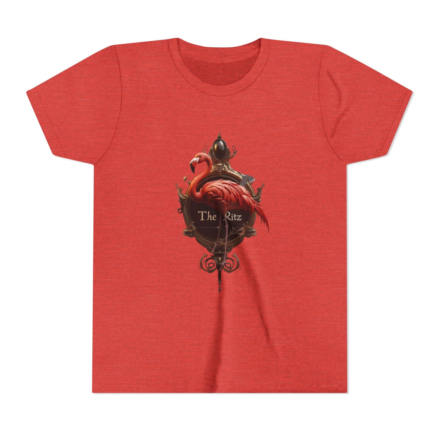 Ornate Frame Flamingo Youth Short Sleeve Tee – Gilded Ritz Garden Emblem