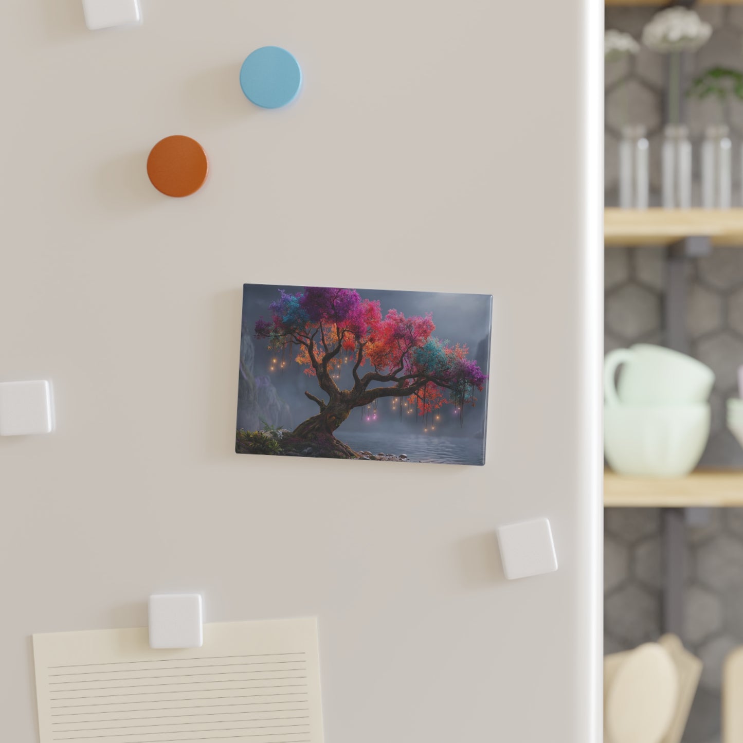 Prismatic Grove Button Magnet, Rectangle (1 & 10 pcs) – Moonlit Spectrum Canopy