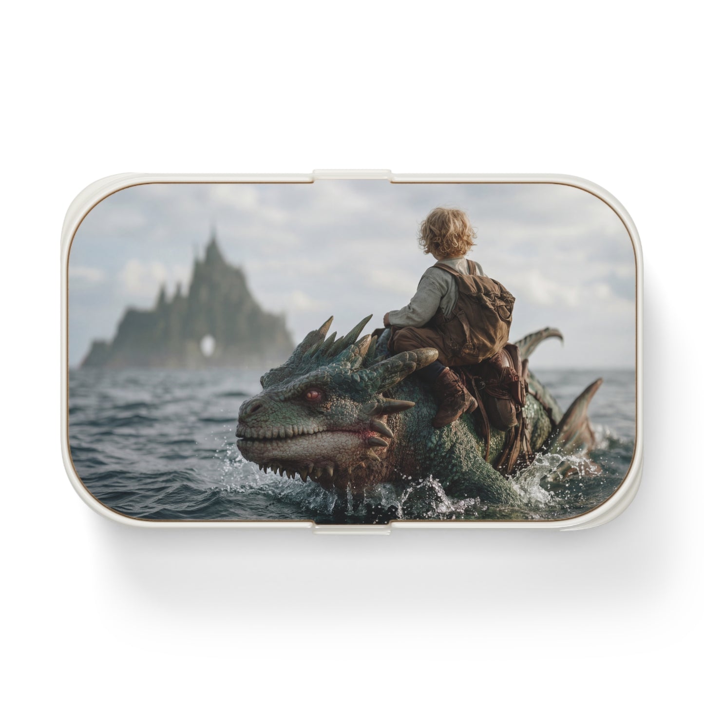 Sea Dragon Rider Bento Lunch Box – Whimsical Voyage to the Isle of Mist
