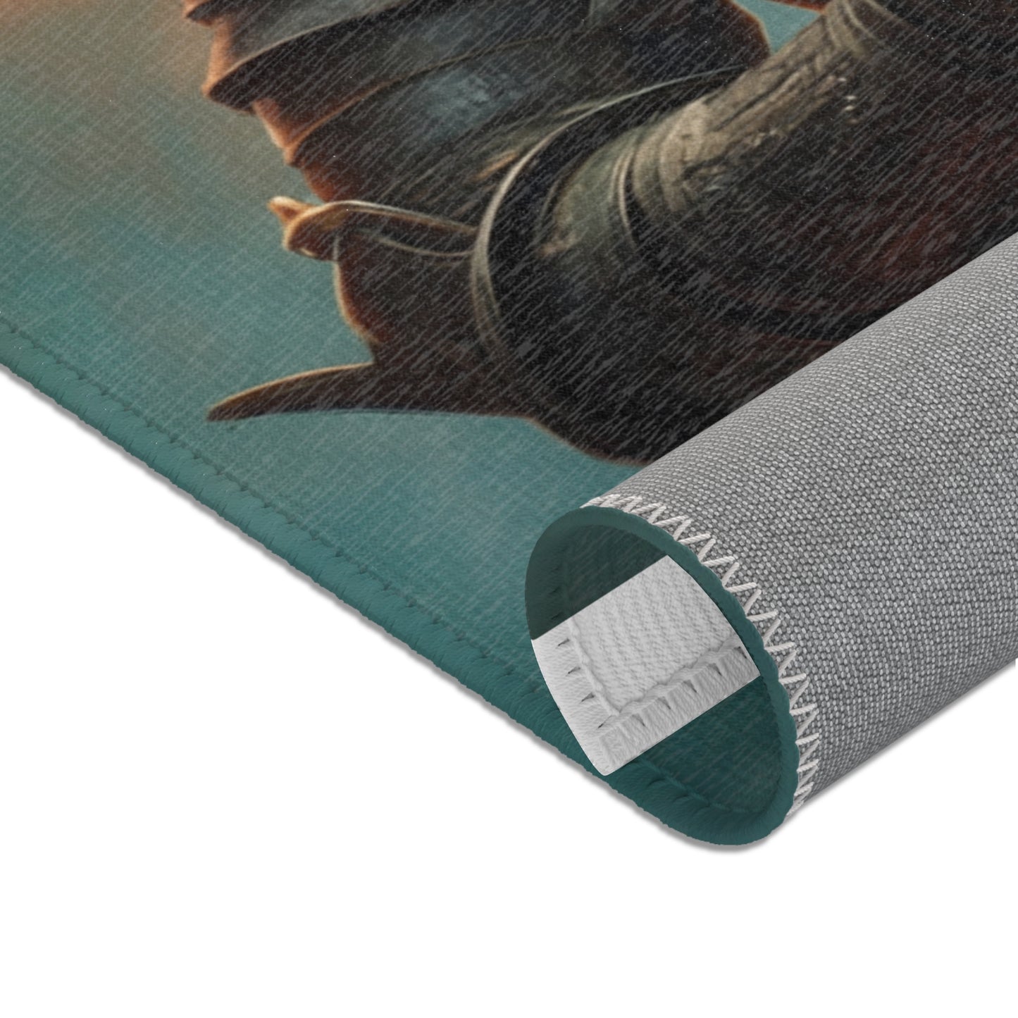 Dawn-Kissed Sentinel Area Rug – Armor of the Sunlit Quest
