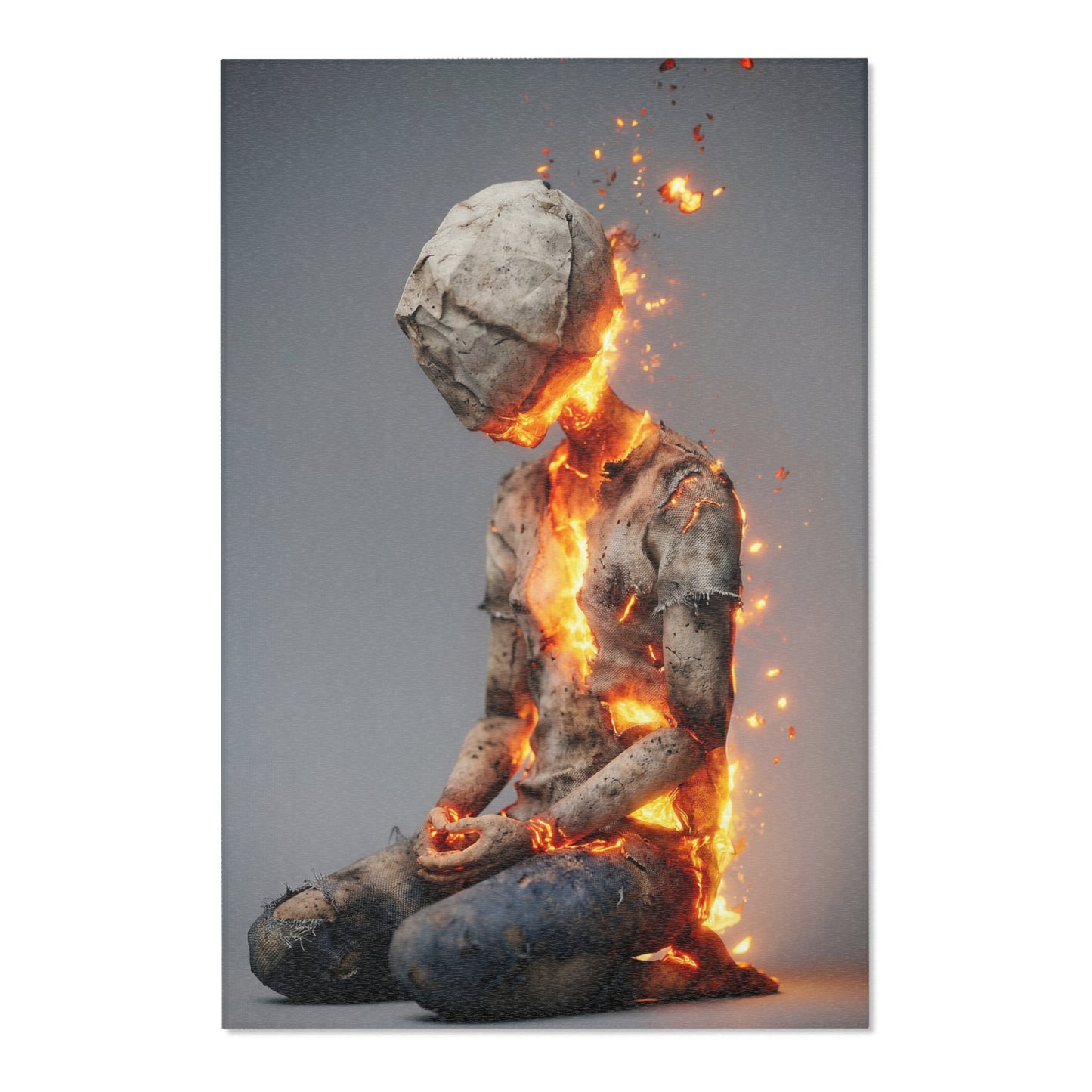 Fiery Awakening Area Rug – Crumpled Paper Soul in Blaze