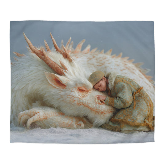Sleeping Dragon & Child Duvet Cover – Ivory Scale Sanctuary