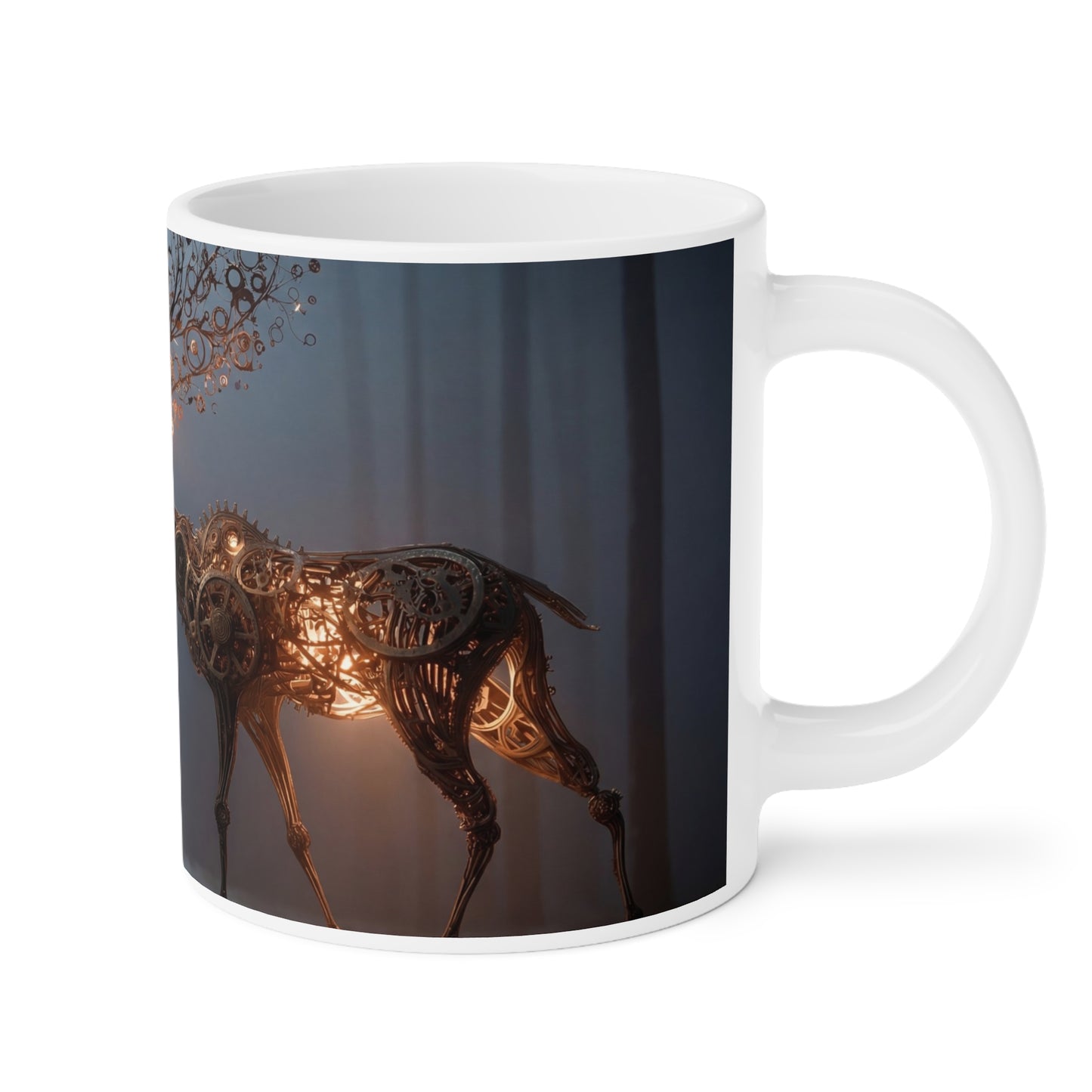 Clockwork Stag Ceramic Mugs (11oz\15oz\20oz) – Luminescent Forest Sentinel