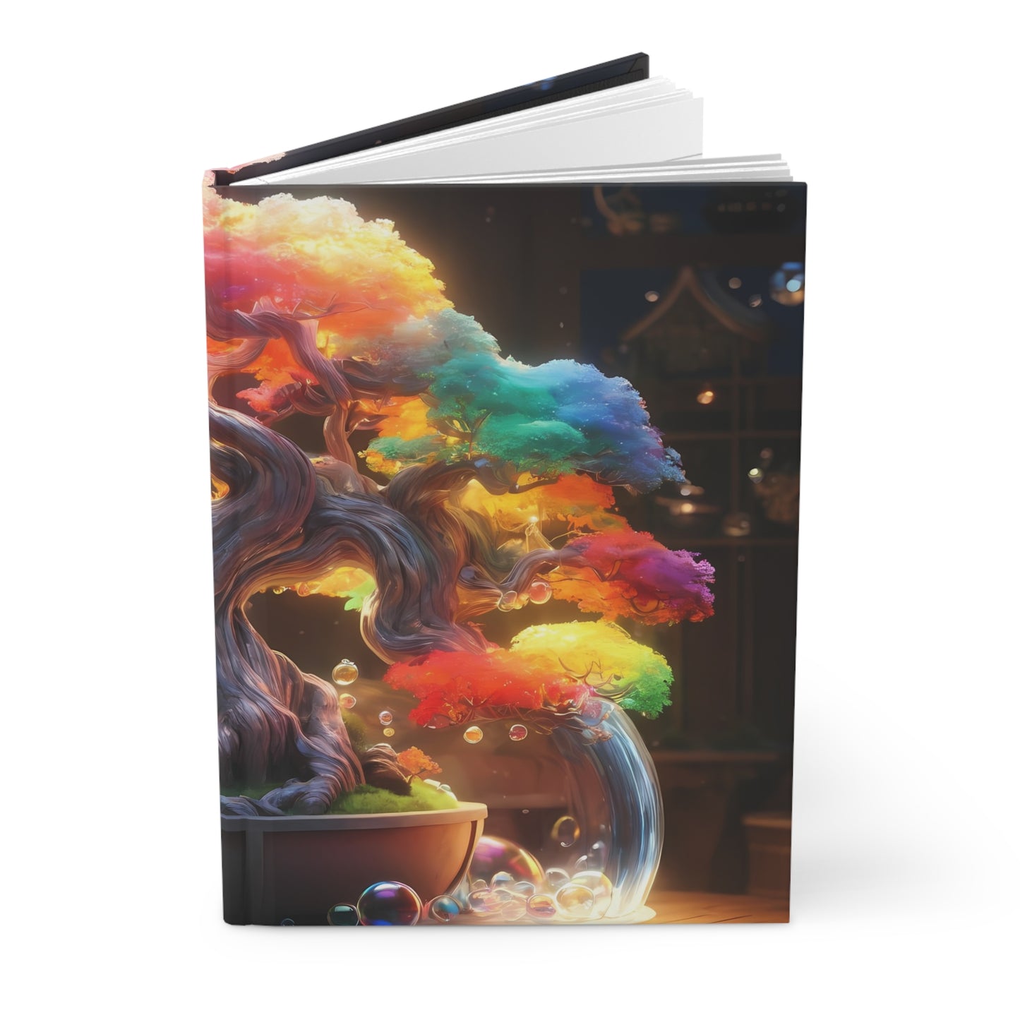 Chromatic Bonsai Tree Hardcover Journal Matte – Living Rainbow in a Glass Dome