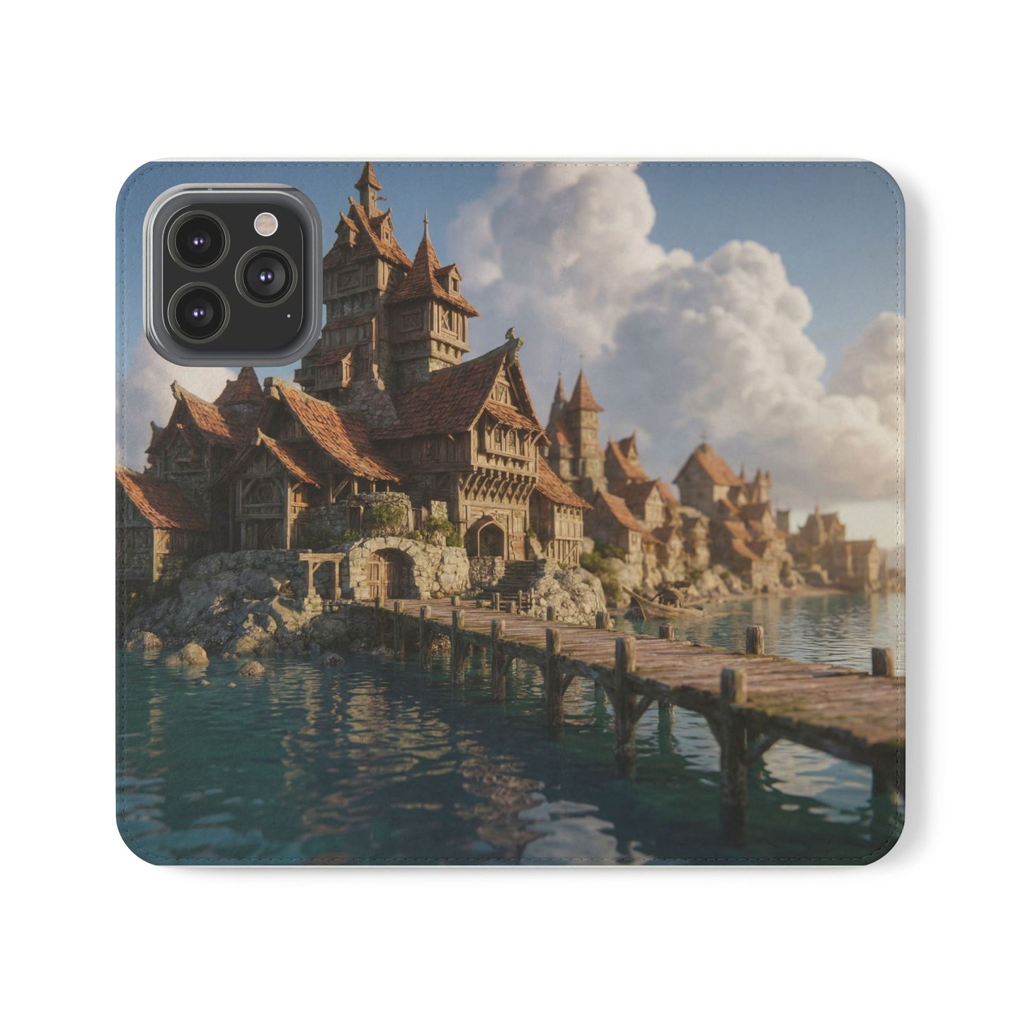 Cobblestone Harbor Flip Cases – Timber Town Seaside Walkway