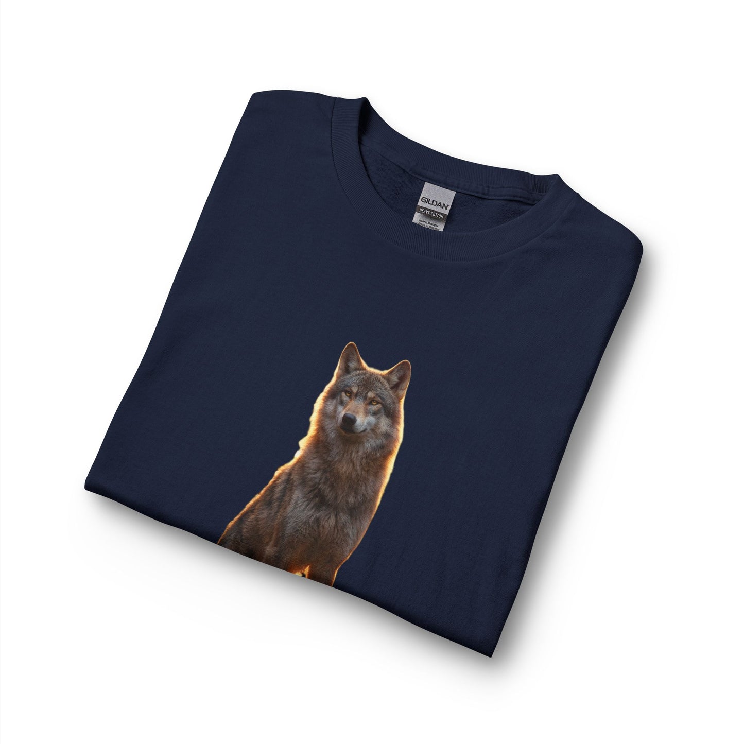 Golden Hour Wolf Unisex Long Sleeve T-Shirt – Amber Sentinel Portrait