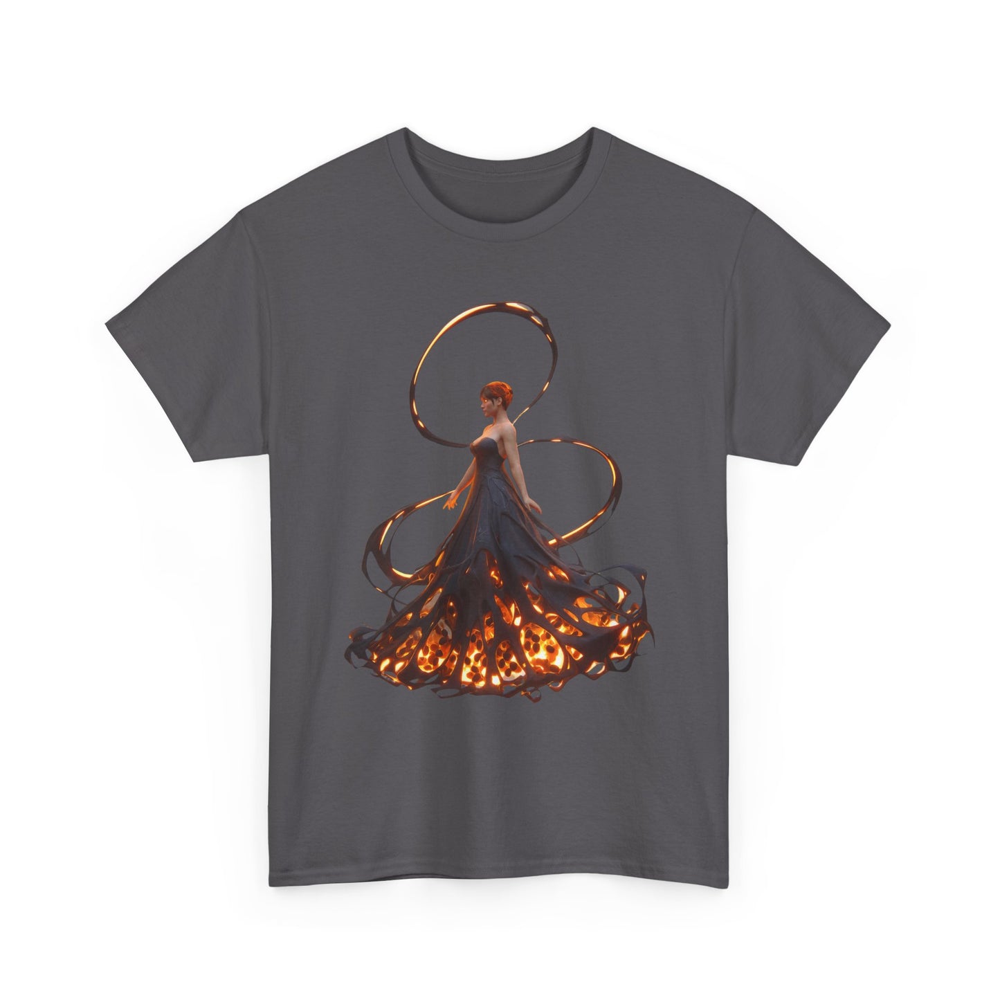 Ember-Winged Sentinel Tee – Molten Halo and Glowing Lattice Design