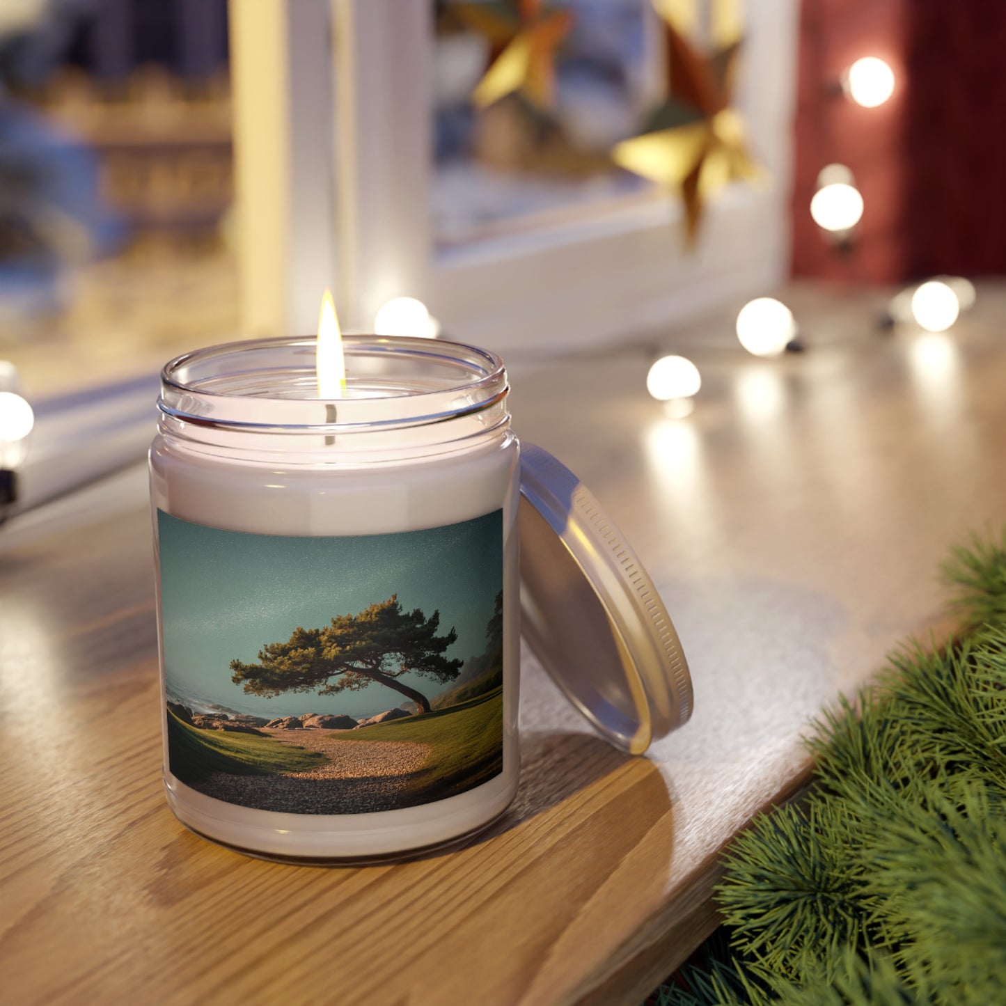 Starlit Sentinel Scented Soy Candles with White Lid, 9oz – Coastline Twilight Sanctuary