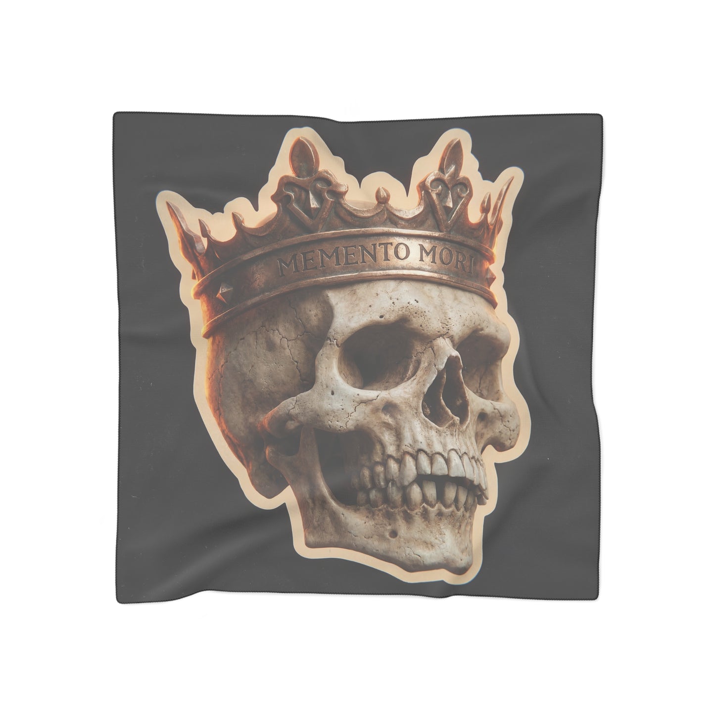 Crowned Skull Poly Scarf – Memento Mori Luminescence