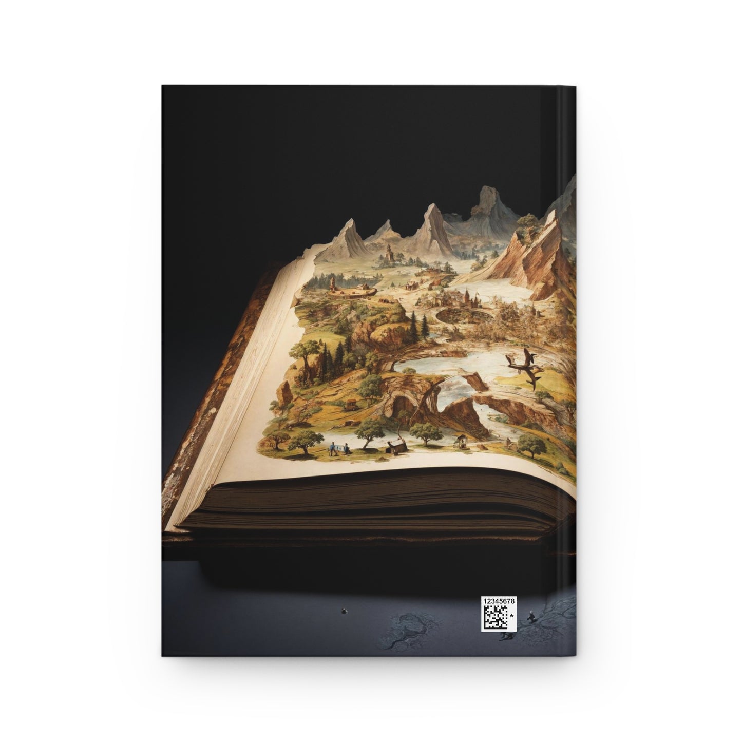 Mountainous Landscape in Open Book - Hardcover Journal