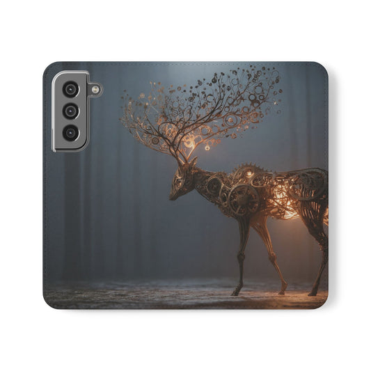 Mechanical Deer Flip Cases – Gears and Twilight Forest Guardian