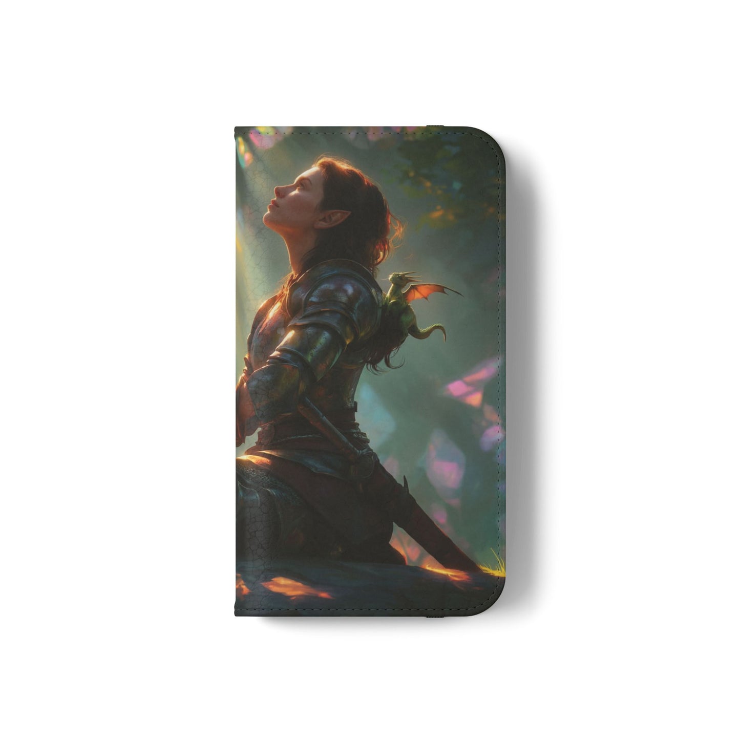 Crystal Grove Sentinel Flip Cases – Iridescent Forest Dawn Guardian