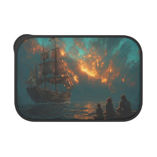 Duskbound Galleon PLA Bento Box with Band and Utensils – Sunset Sailors’ Farewell