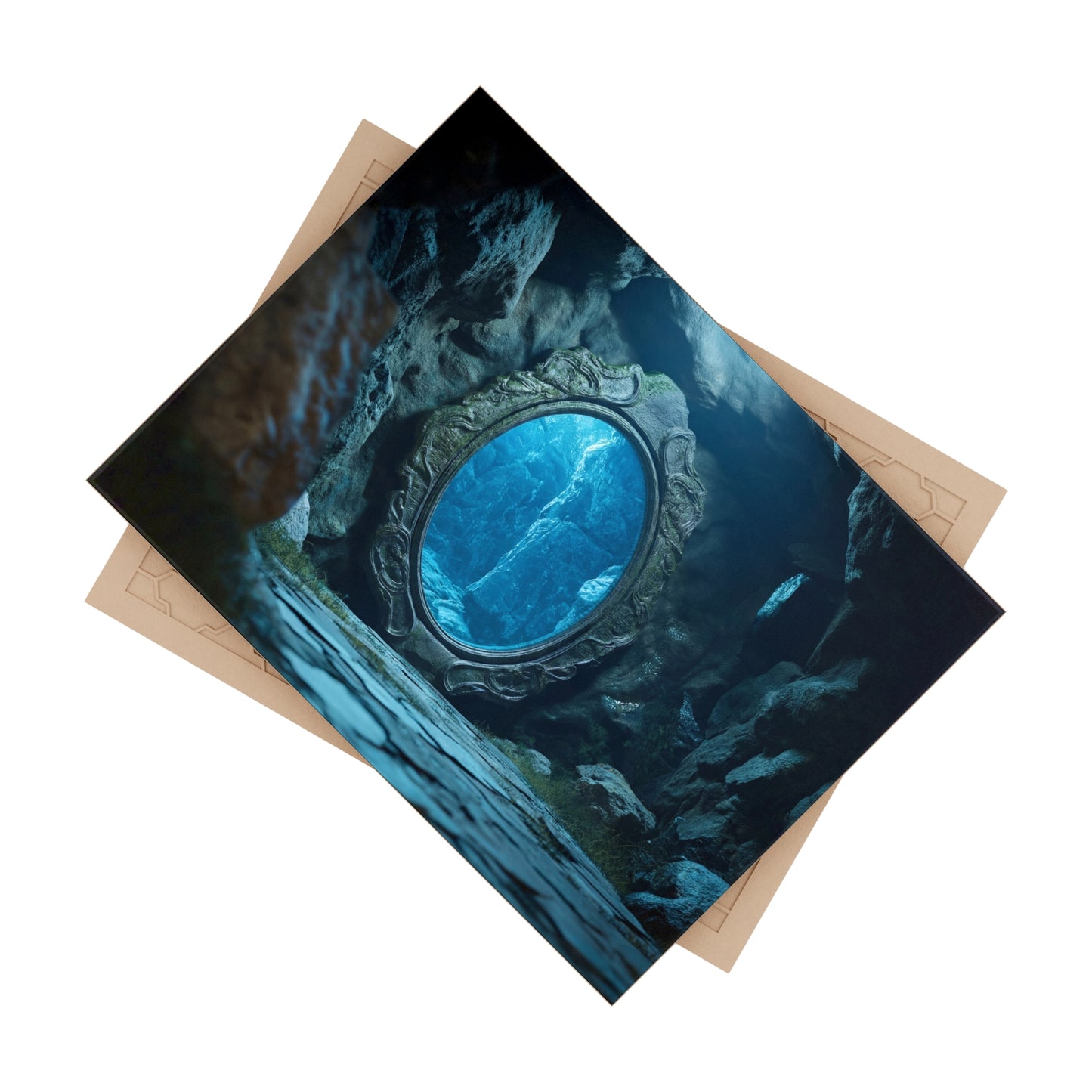 Mirror Doorway Ceramic Photo Tile – Gateway to Azure Depths