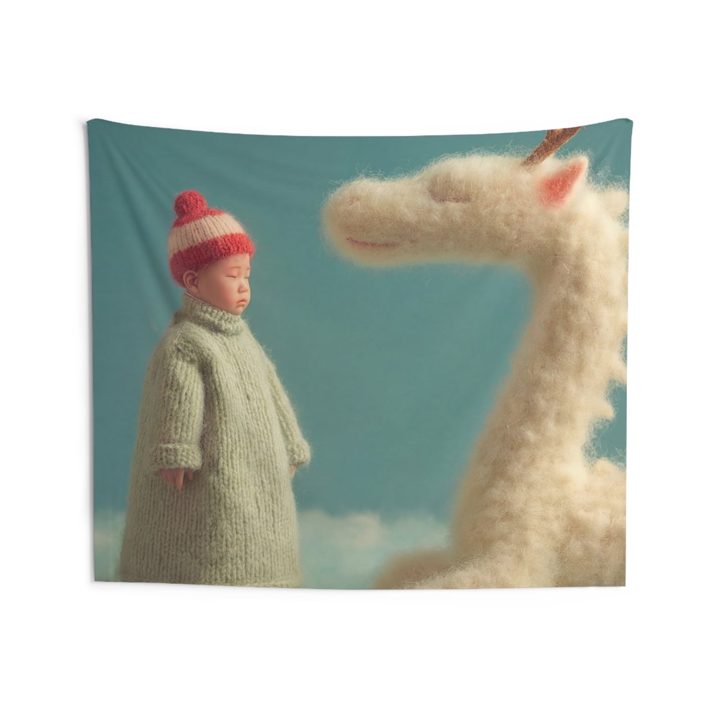 Woolen Dragon and Child Indoor Wall Tapestries – Soft Sky Sanctuary