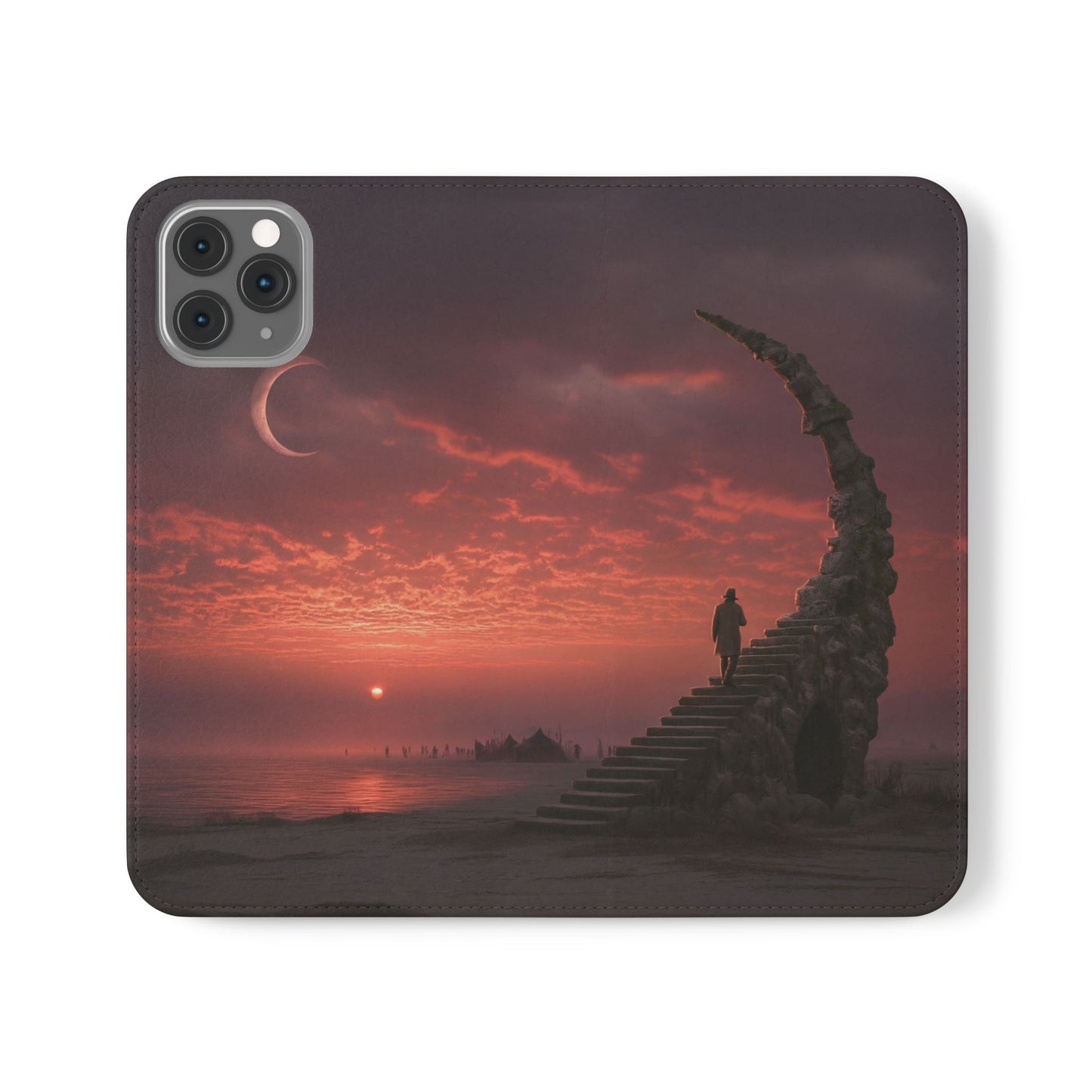 Twilight Sentinel Flip Cases – Moonlit Stairway to the Horizon