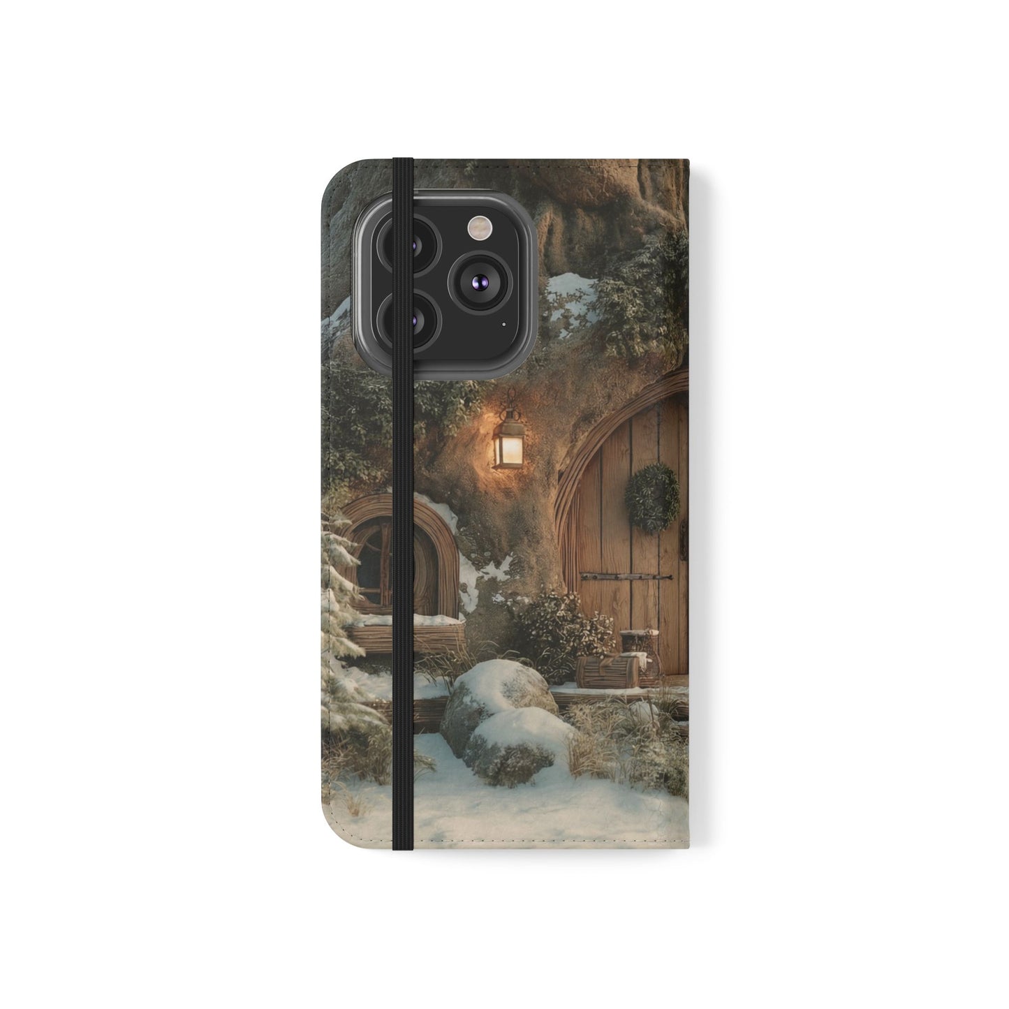 Hobbit Hole Flip Cases – Cozy Winter Doorway Scene