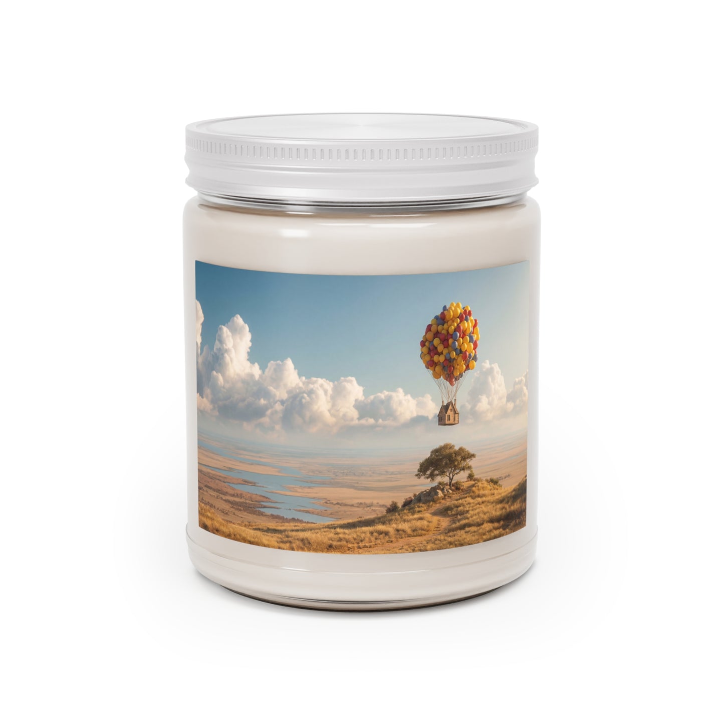 House of Balloons Scented Soy Candles with White Lid, 9oz – Skyward Escape Dreamscape