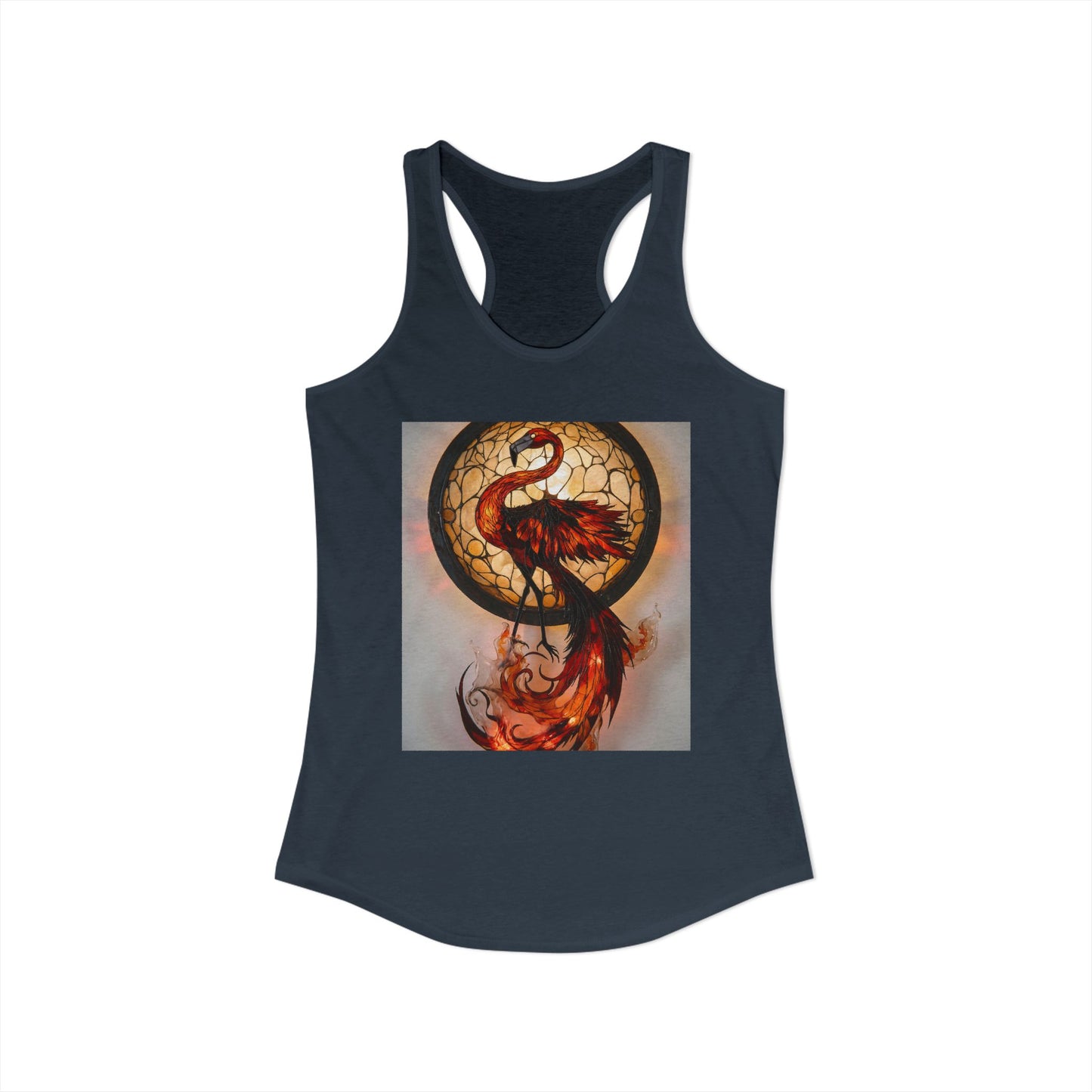 Stained Glass Phoenix Tank – Amber Flame Racerback Top