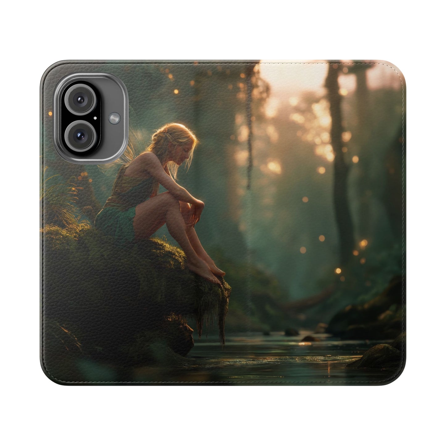 Mossy Bank Fairy Flip Cases – Golden Hour Sentinel Portrait