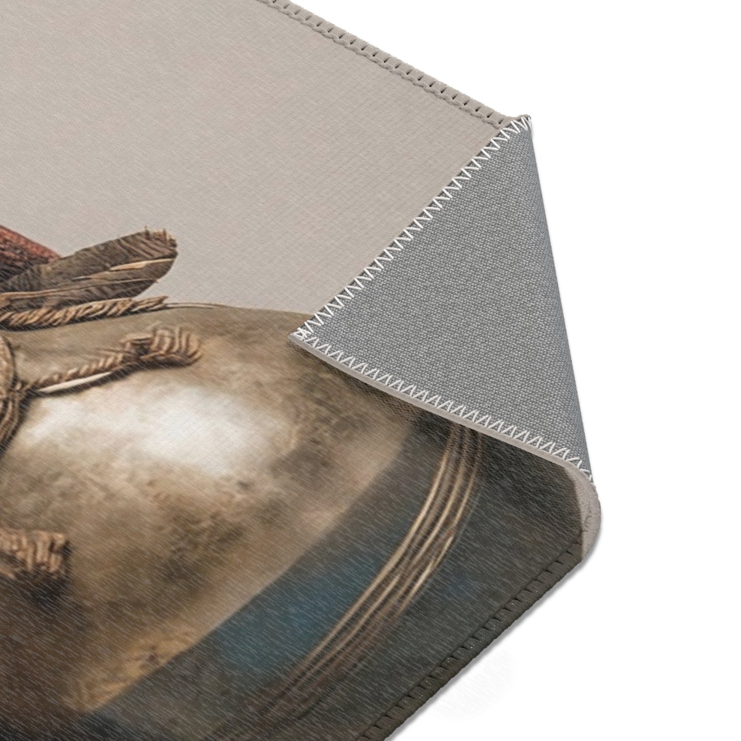 Wandering Wizard Rug – Blue Cloak and Feathered Hat Fantasy