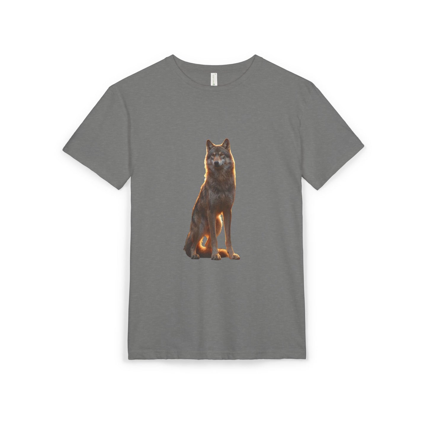 Golden Hour Wolf Unisex Sueded T-Shirt – Sentinel at Twilight’s Edge