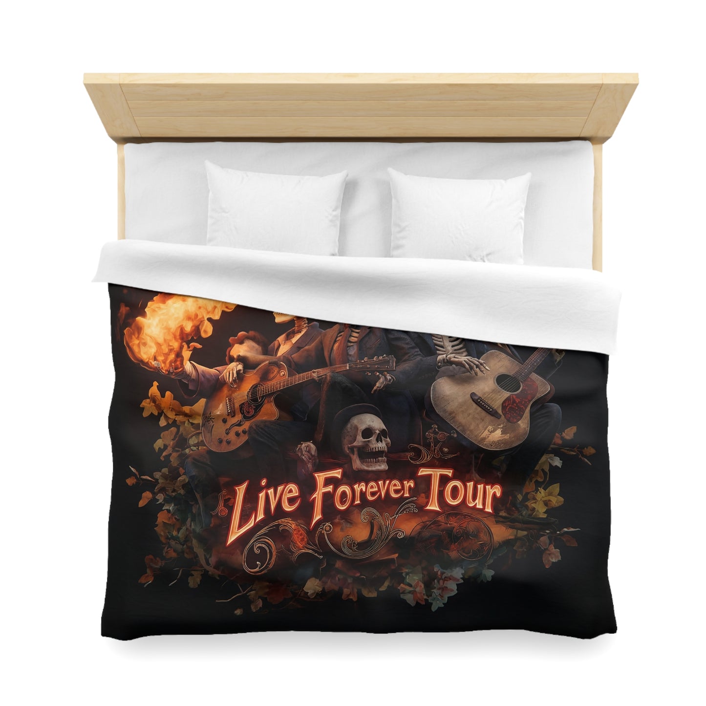 Skeleton Band Duvet Cover – Live Forever Tour Flame Performance