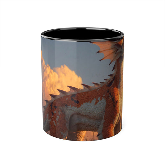 Golden Horizon Dragon Accent Mugs, 11oz – Sunset Skywatcher Companion