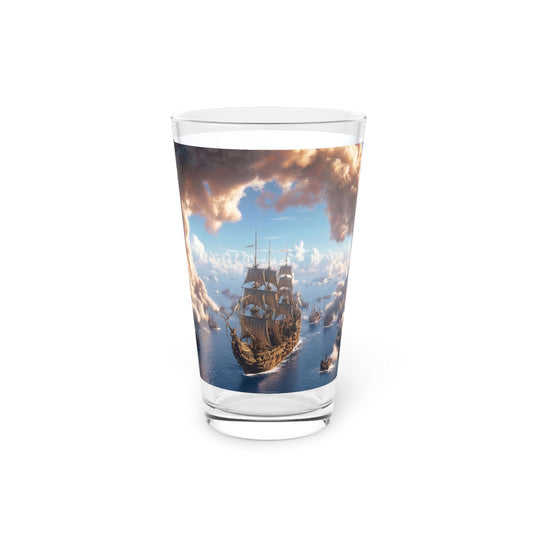 Armada Through Clouds Pint Glass, 16oz – Sovereign Seascape at Dawn