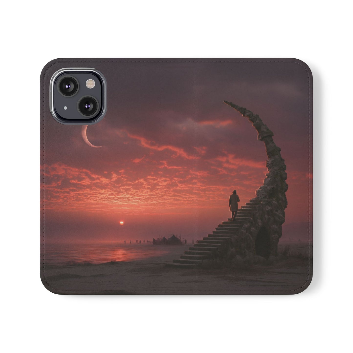 Twilight Sentinel Flip Cases – Moonlit Stairway to the Horizon