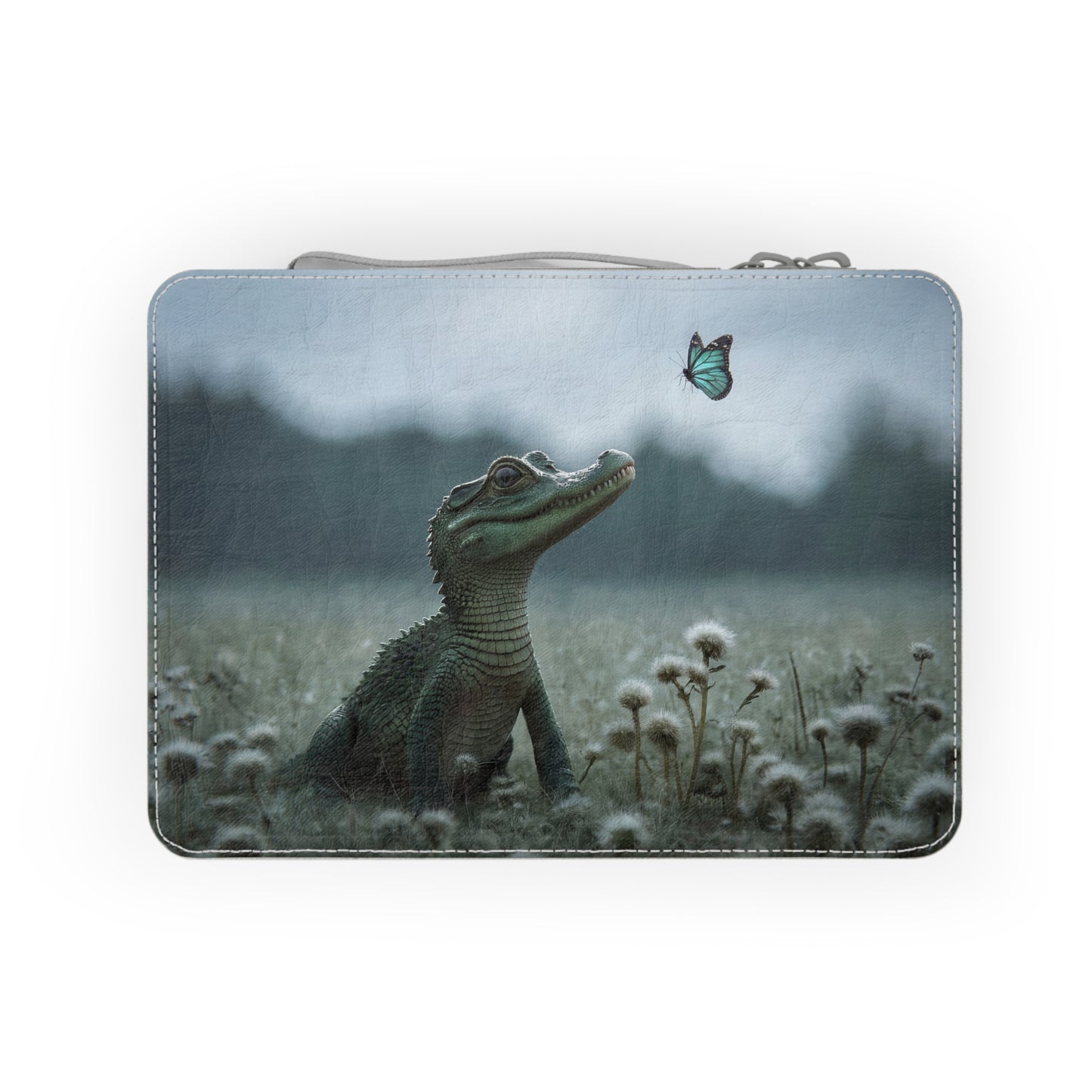 Young Crocodile Butterfly Meadow Lunch Bag – Serene Encounter Canvas