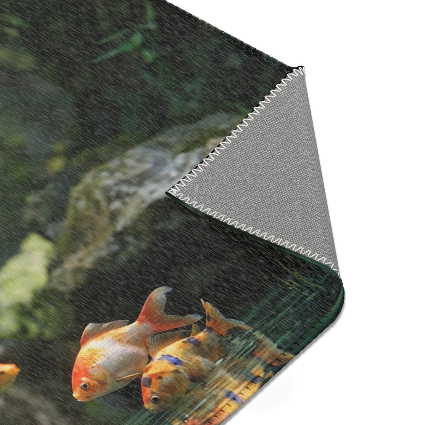 Elven Whisperer Area Rugs – Sunlit Pool with Golden Fish