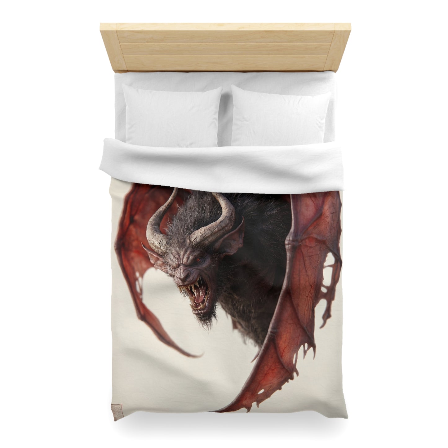 Crimson Winged Horror Microfiber Duvet Cover – Shadowed Beast Roar