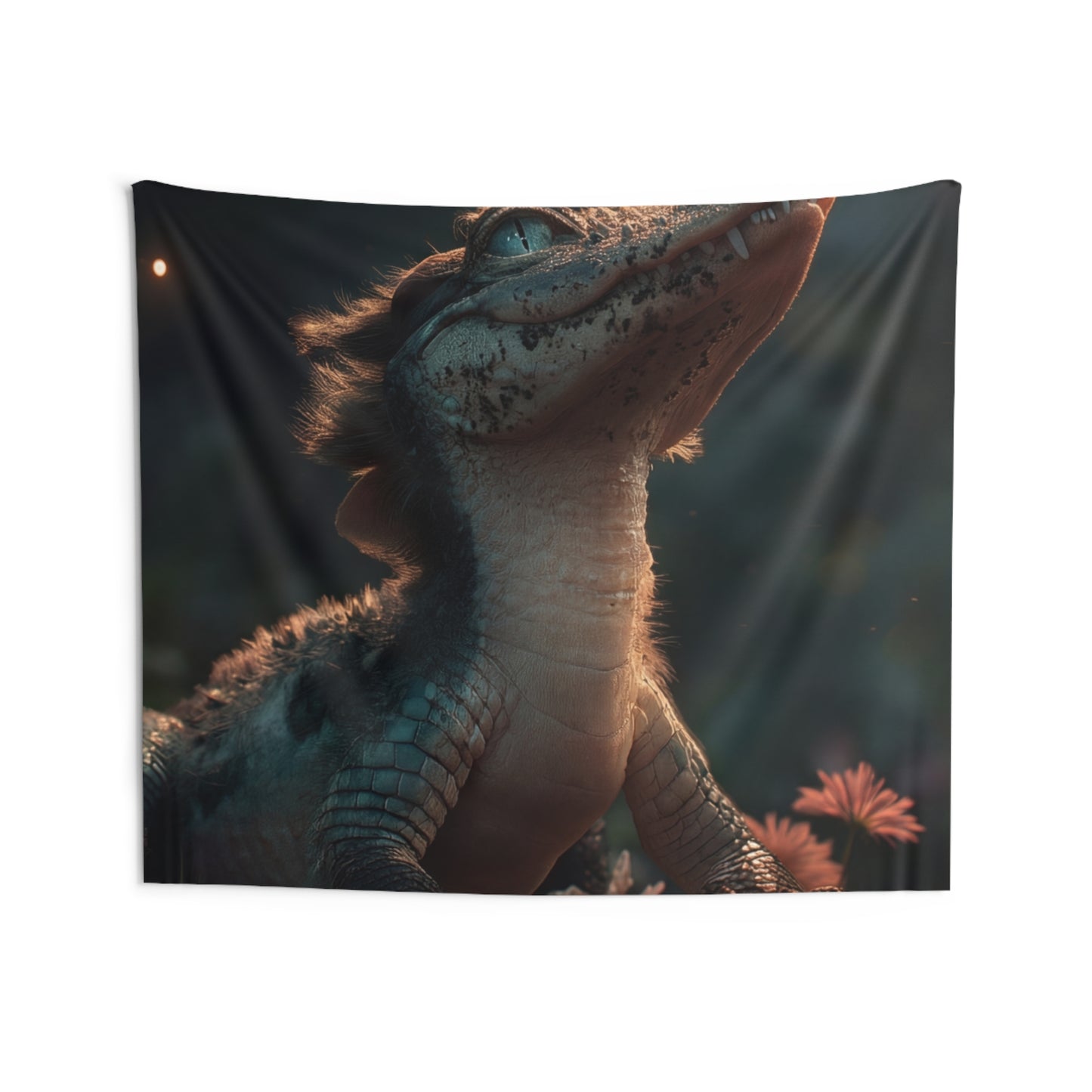 Gentle Gator and Butterfly Indoor Wall Tapestries – Twilight Meadow Encounter