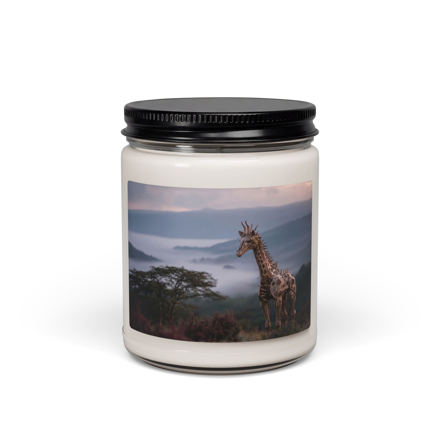 Metal Giraffe Horizon Scented Soy Candle, 9oz – Sunset Sentinel in Misty Valleys
