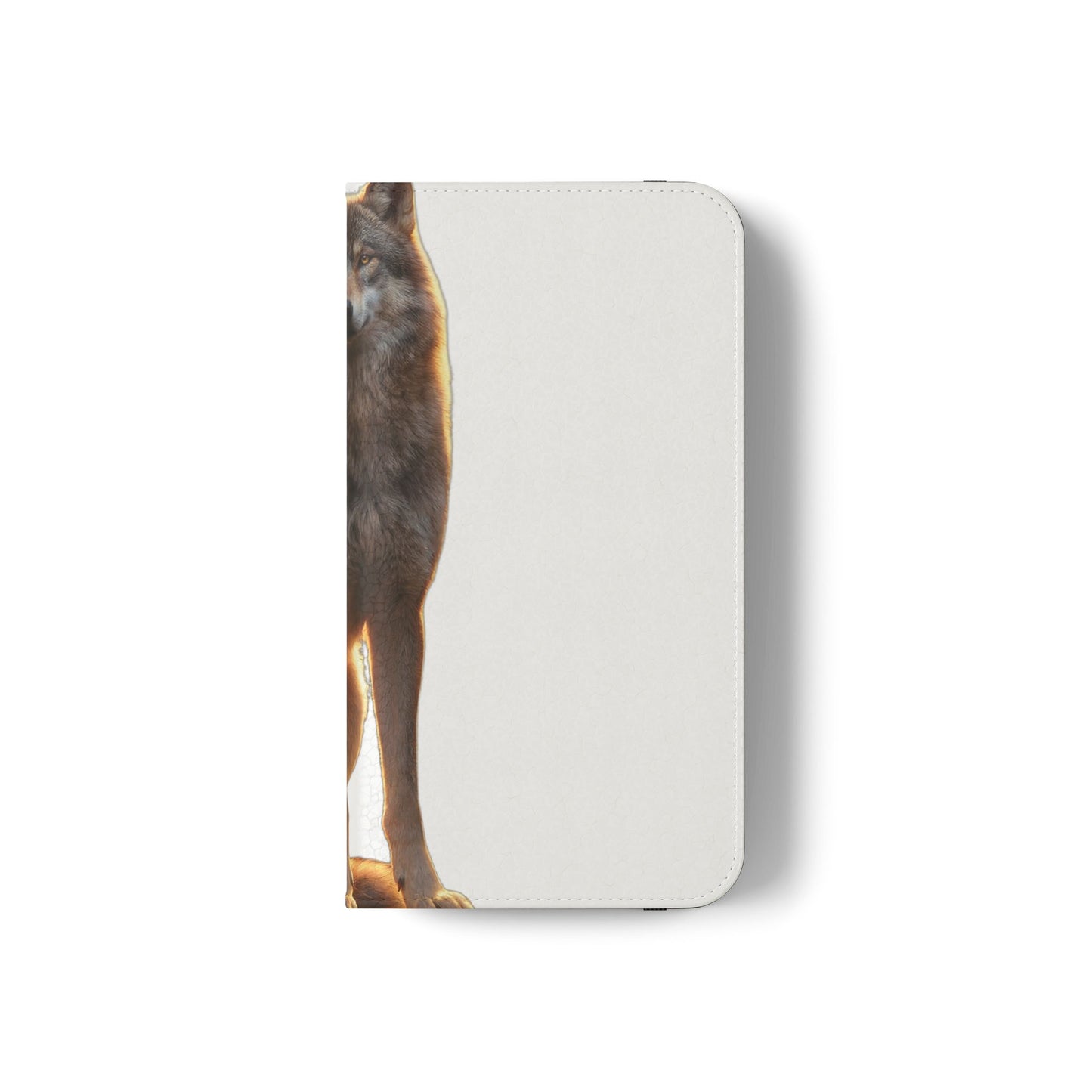 Sunlit Wolf Flip Cases – Golden Hour Sentinel Portrait