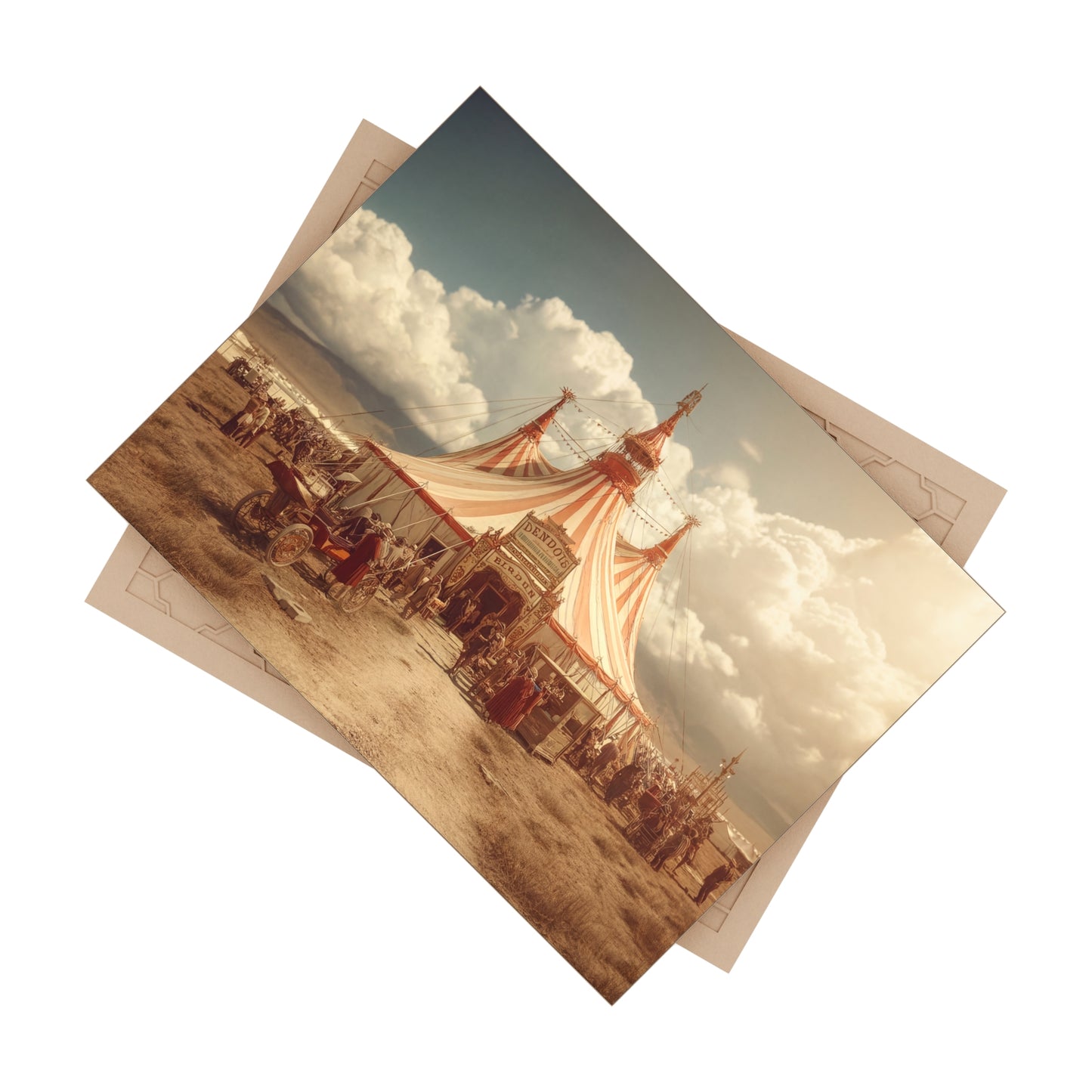 Grand Circus Tent Ceramic Photo Tile – Sunset Spectacle of Wonder
