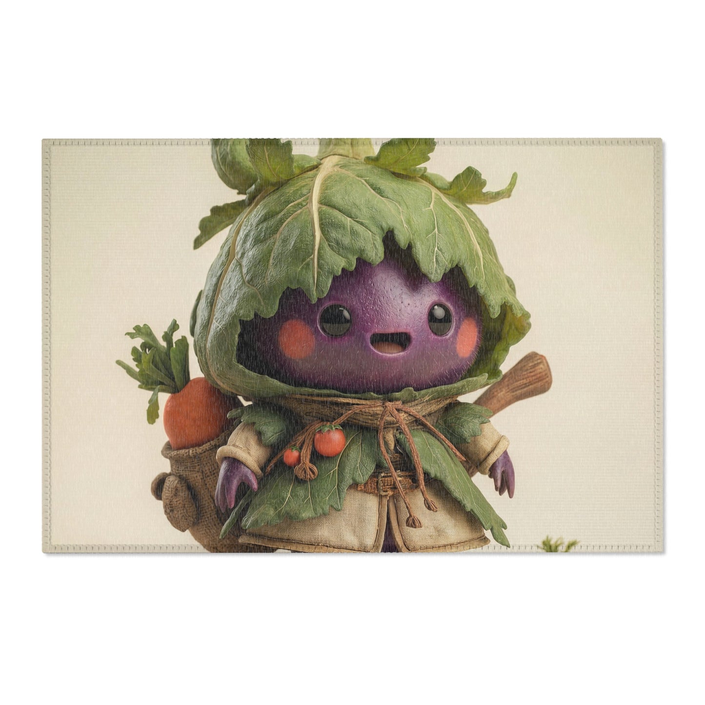 Purple Eggplant Guardian Area Rug – Leafy Harvest Adventure