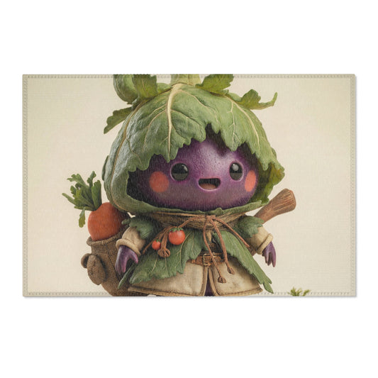 Purple Eggplant Guardian Area Rug – Leafy Harvest Adventure