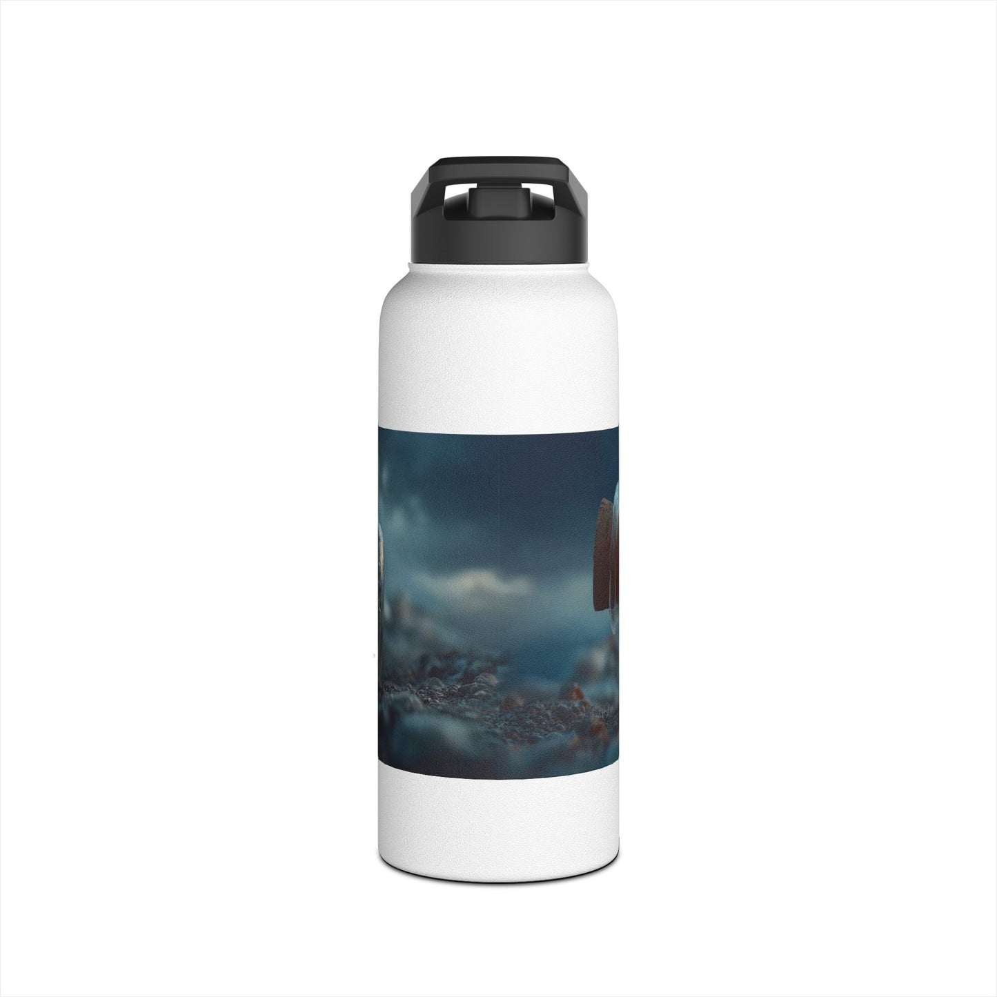 Storm-Sailed Ship in Bottle Water Bottle – Pocket-Sized Tempest Adventure