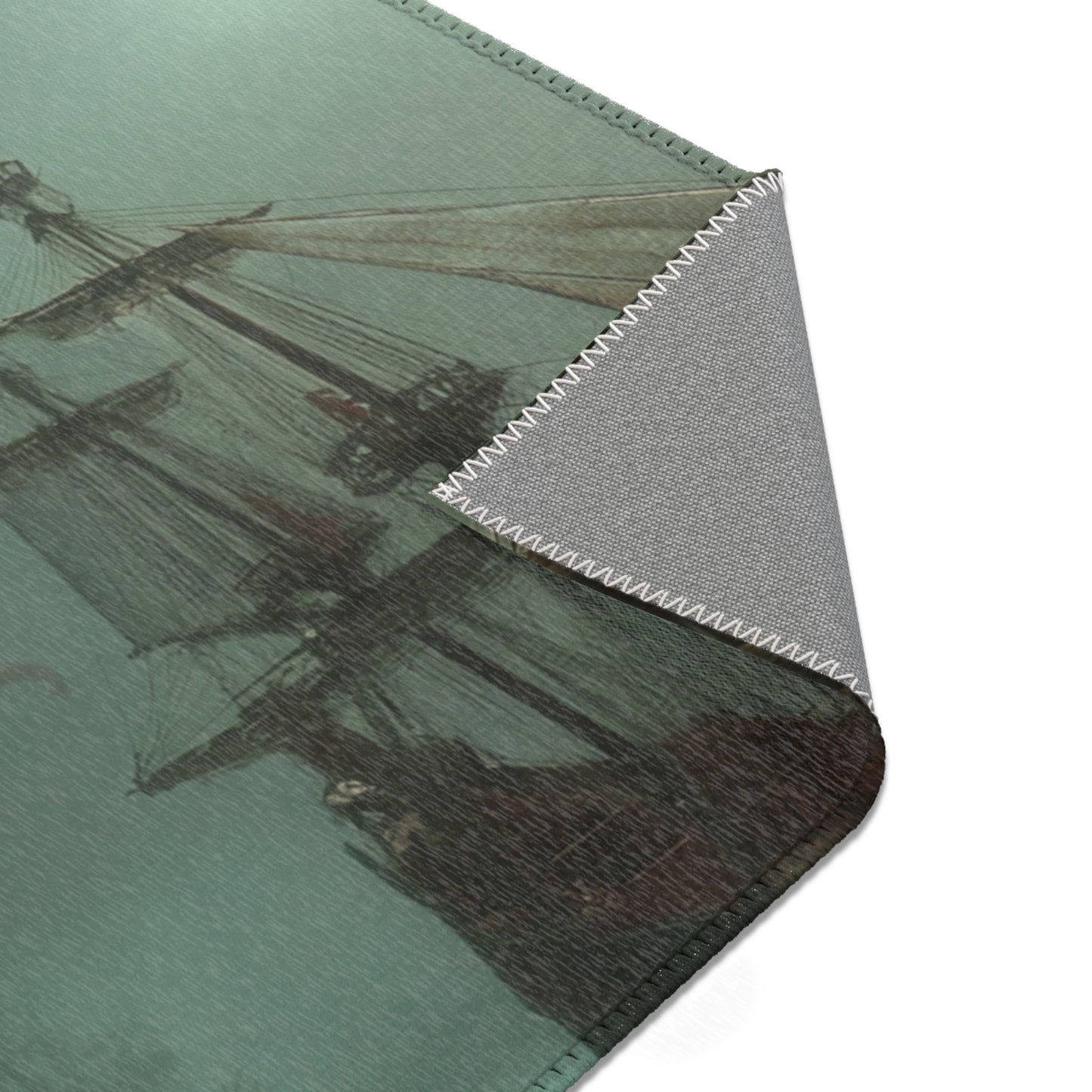 Leviathan’s Wrath Area Rug – Storm-Tossed Galleon Under Crimson Skies