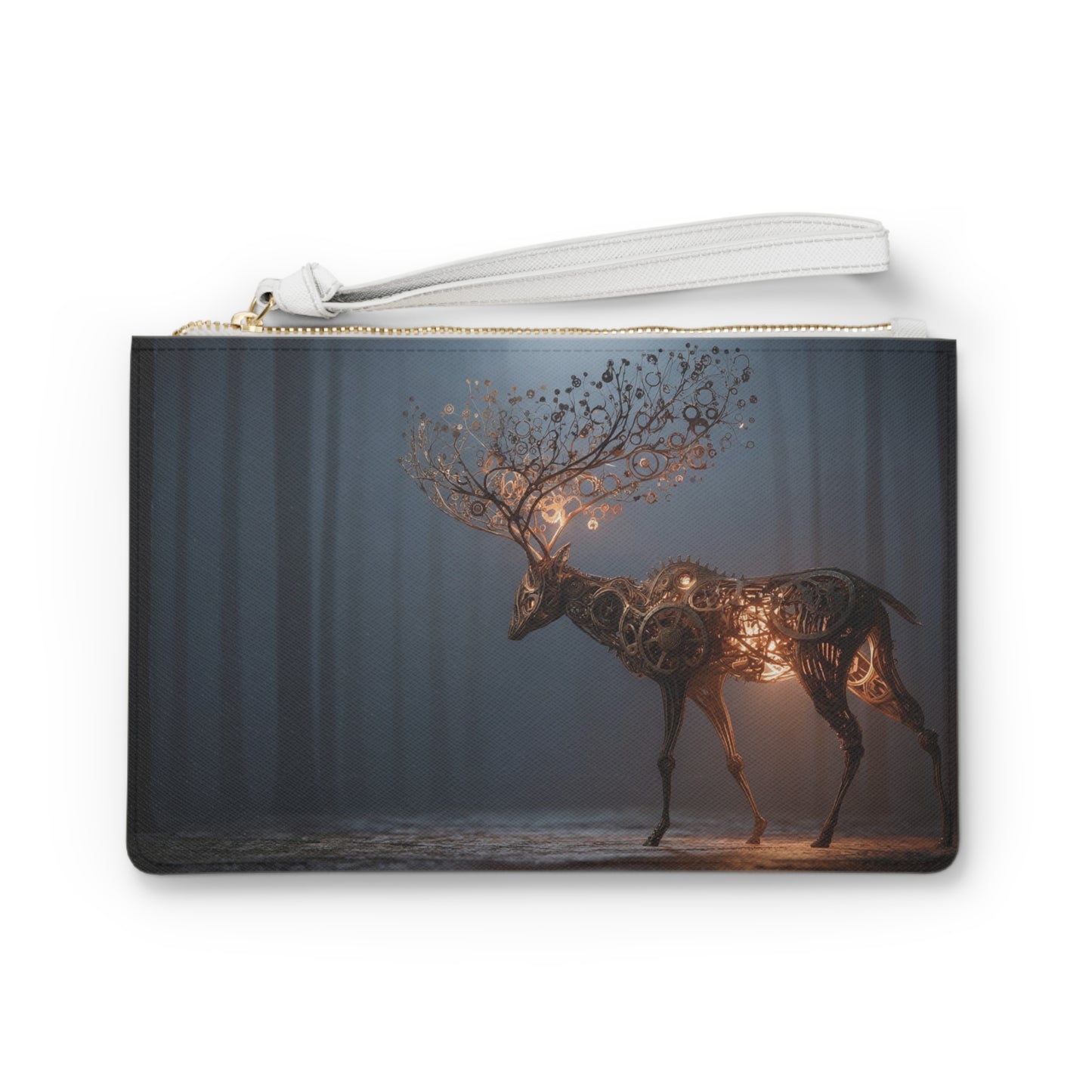Mechanical Deer Clutch Bag – Luminescent Forest Steed with Gearscape Antlers